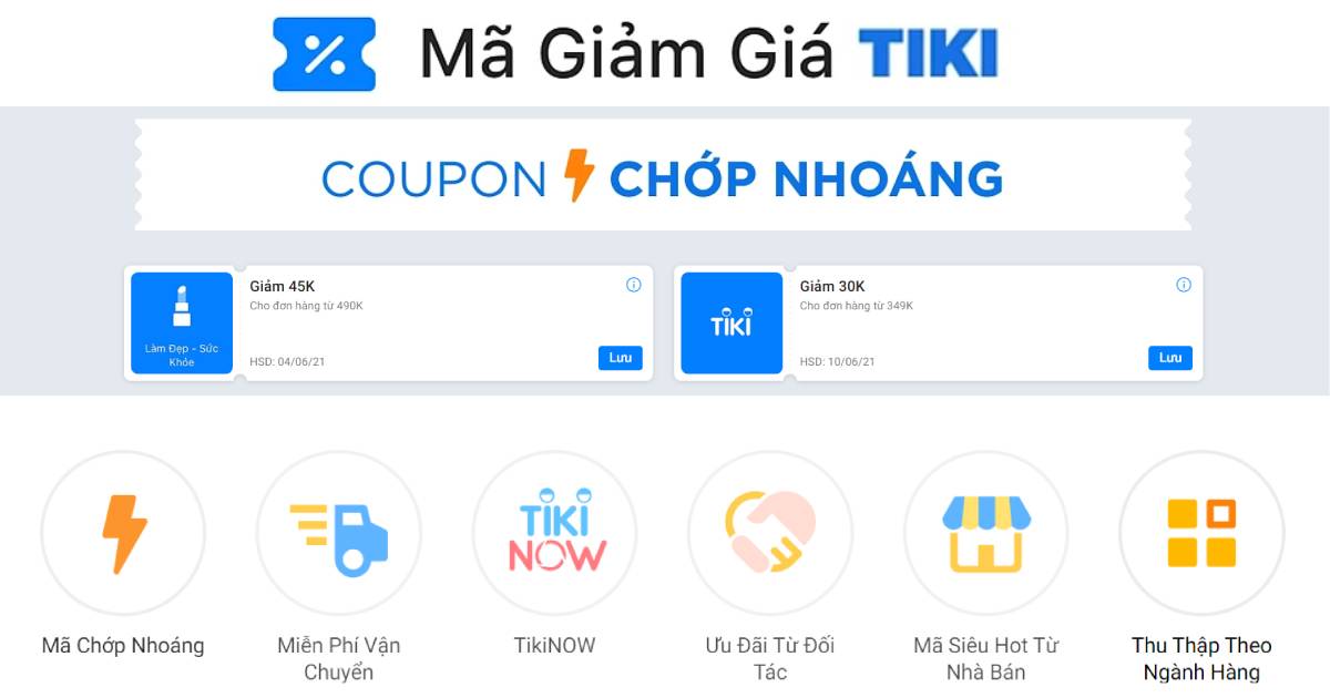 Mã khuyến mãi Tiki tháng 10/2025, Coupon Tiki mới nhất